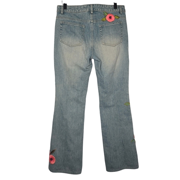 Dana Buchman Ileana Boho Floral Embroidered Beaded Rhinestone Flare Jeans 4 / 27 - Picture 2 of 12